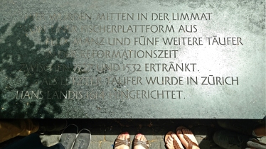 Anabaptist plaque in Zurich.