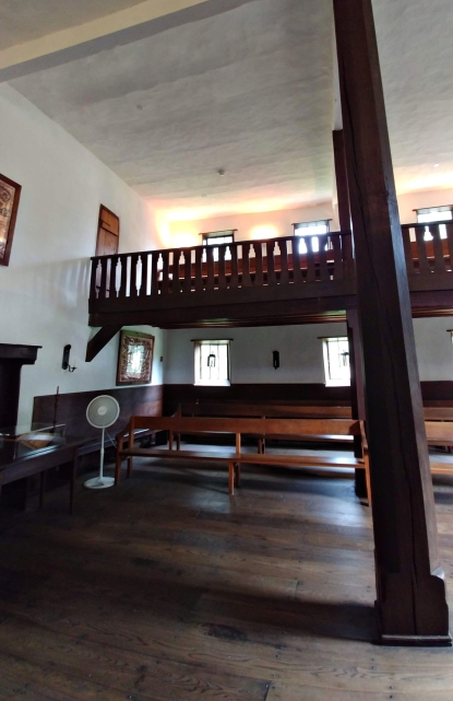 The shared 'living room' space, turned chapel.